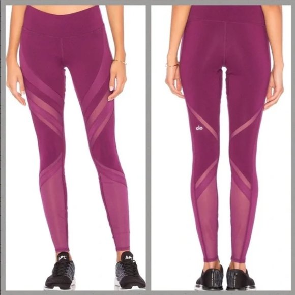 ALO Yoga Pants - ALO Yoga Mesh High Waist Epic Leggings Purple Juneberry